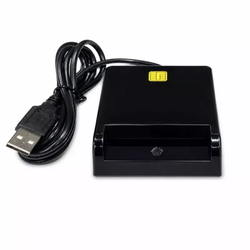 iLike Lector de tarjetas inteligente USB 4 en 1 con soporte para SIM, SD y micro-SD, lector CAC para documentos de identidad, tarjetas bancarias, eID y tarjetas de memoria, negro