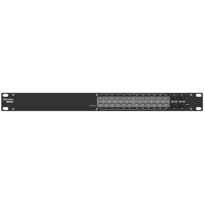 TELTONIKA SWITCH GESTIONADO SWM282 24X1GB RJ45, 4X1GB SFP, 12 X POE+ 300W TOTAL