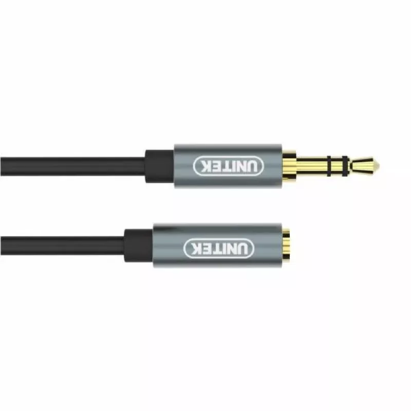 UNITEK cable alargador de audio 3,5mm 1m - jack a conector hembra, dorado, negro