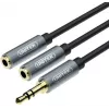 UNITEK Y-C956ABK cable adaptador divisor de audio 3,5mm mini-jack conector macho a 2x conector hembra jack 3,5mm - negro
