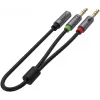 UNITEK Y-C957ABK cable divisor de audio mini-jack 3,5mm, conector hembra a 2x conector macho, 20 cm, negro