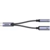 UNITEK adaptador USB-C a conexión de audio 3,5mm y USB-C 60W PD (Space Grey)