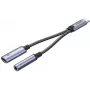 UNITEK adaptador USB-C a conexión de audio 3,5mm y USB-C 60W PD (Space Grey)