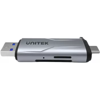 UNITEK lector de tarjetas SD/microSD USB-A 5Gbps/USB-C Space Grey
