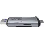 UNITEK lector de tarjetas SD/microSD USB-A 5Gbps/USB-C Space Grey