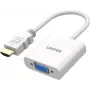 UNITEK adaptador HDMI a VGA, Full HD 1080p, 60Hz, blanco