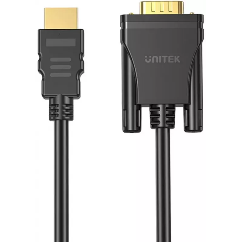 UNITEK cable HDMI a VGA, Full HD 1080p, 60Hz, 2m, negro