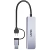 UNITEK hub USB-C 5 en 1 con lector de tarjetas SD y MicroSD, 5 Gbit/s, Space Grey