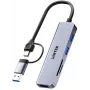 UNITEK hub USB-C 5 en 1 con lector de tarjetas SD y MicroSD, 5 Gbit/s, Space Grey