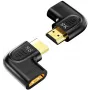 UNITEK adaptador HDMI 8K plano acodado 90° y 270° (pack de 2) - negro