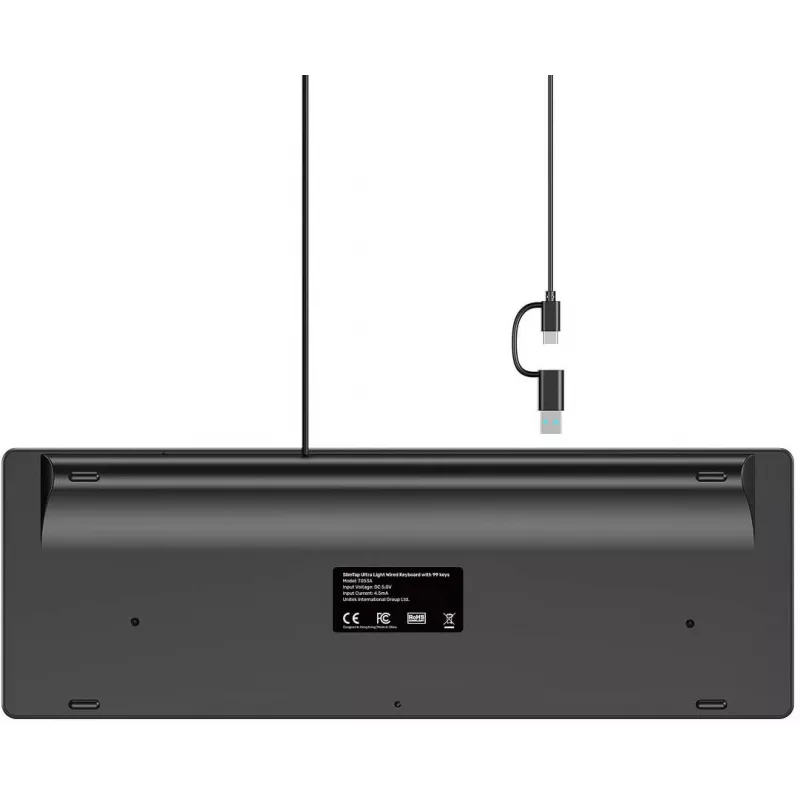UNITEK SlimTap teclado de oficina ligero con cable USB-C/USB-A