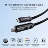 UNITEK cable óptico activo USB-C 5m - 10Gbps, PD 60W, 8K@30Hz, negro