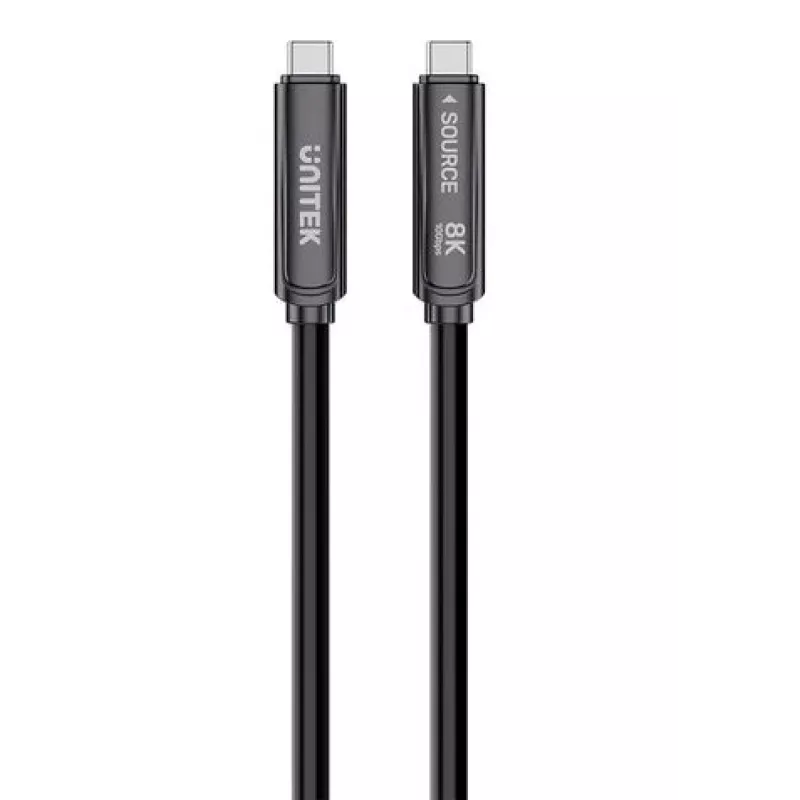 UNITEK cable óptico activo USB-C 5m - 10Gbps, PD 60W, 8K@30Hz, negro