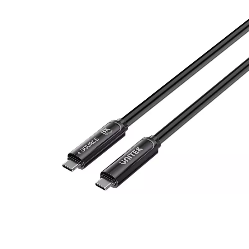 UNITEK cable óptico activo USB-C 15m - 10Gbps, PD60W, 8K@30Hz, negro