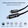 UNITEK cable óptico activo USB-C 15m - 10Gbps, PD60W, 8K@30Hz, negro