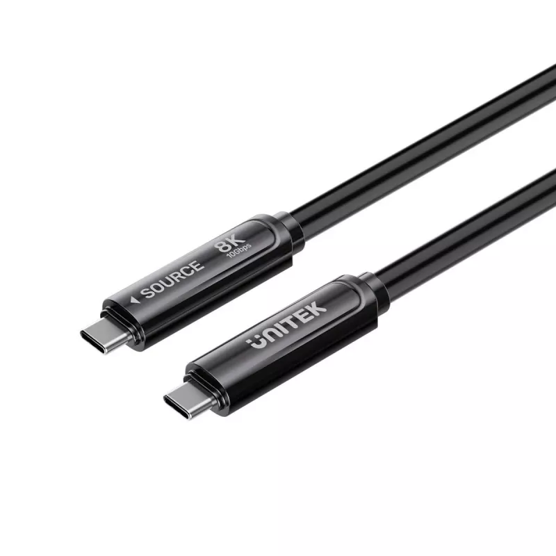 UNITEK cable óptico activo USB-C 7m - 10Gbps, PD60W, 8K@30Hz, negro