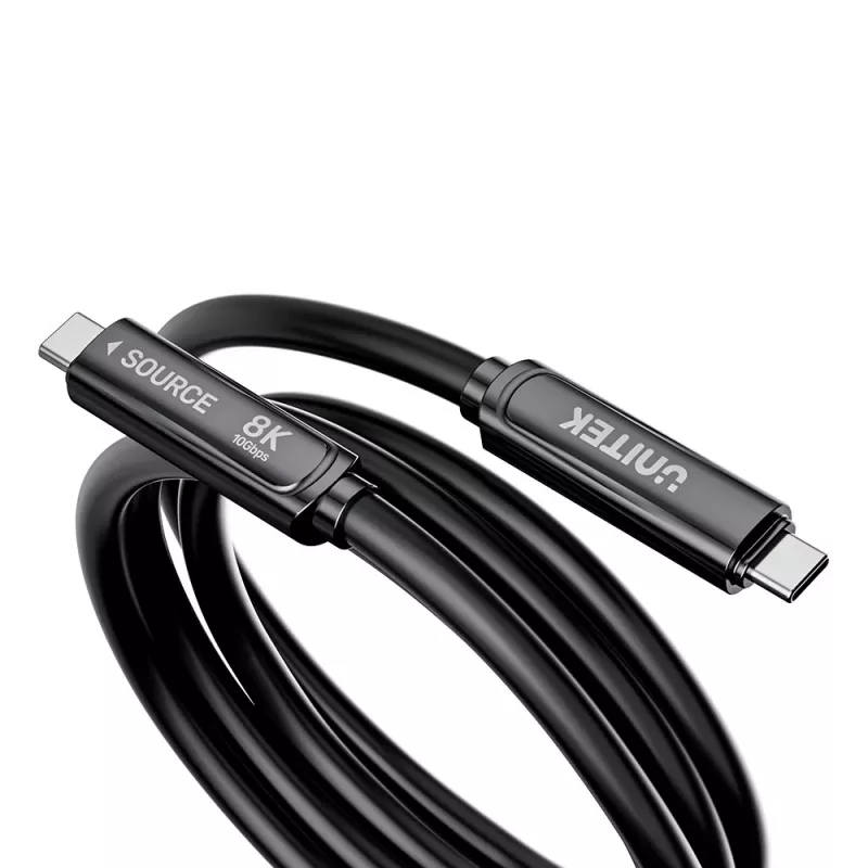 UNITEK cable óptico activo USB-C 7m - 10Gbps, PD60W, 8K@30Hz, negro