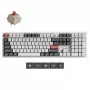 Keychron Q6U-P1 Teclado mecánico gaming de tamaño completo 100%, Gateron G Pro 3.0 Milk POM Red Switch, Hot-Swap, frecuencia de sondeo 8K, RGB, QMK/VIA, carcasa de aluminio CNC, keycaps PBT Double-Shot, USB-C con cable