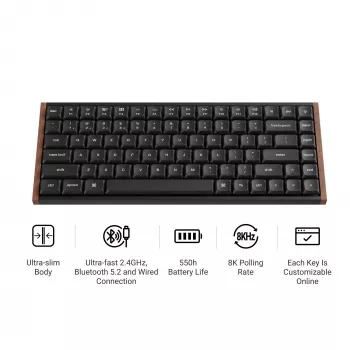 Keychron K3U-Q3Z Teclado mecánico 75% Milk POM Brown Switch 8K