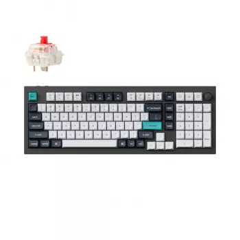 Keychron Q5M-M1 Teclado mecánico 96%, Gateron G Pro Red Switch, RGB Hot-Swap, Bluetooth 5.1 y USB-C, carcasa de aluminio