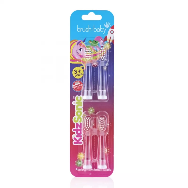 Cepillo de dientes eléctrico sónico infantil BRUSH-BABY Kidz para niños a partir de 3 años Flamingo