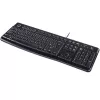 Logitech teclado K120 RU - USB con cable tamaño completo distribución rusa, resistente a salpicaduras, negro