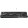 Logitech teclado K120 RU - USB con cable tamaño completo distribución rusa, resistente a salpicaduras, negro
