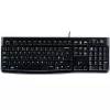 Logitech teclado K120 RU - USB con cable tamaño completo distribución rusa, resistente a salpicaduras, negro