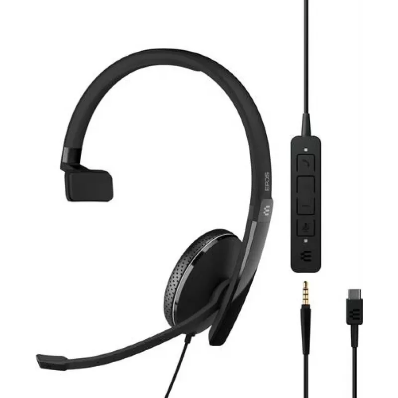 Headset on-ear con cable Sennheiser ADAPT 100 con micrófono con cancelación de ruido, USB-A, Negro