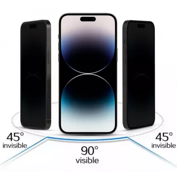 iLike Samsung Galaxy S23 Ultra protector de pantalla de cristal templado con privacidad negro