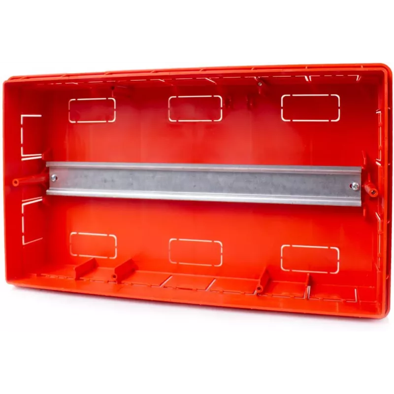 ADELID RM-PT-18P Distribuidor empotrado 18 módulos 2x9 puerta de cristal ahumado transparente