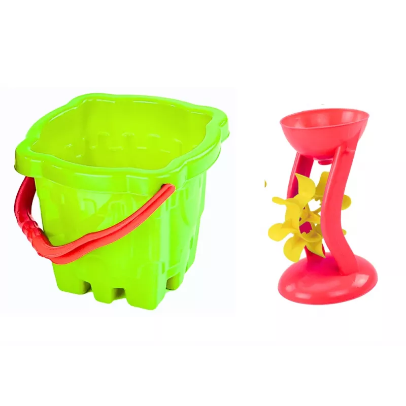 HEMAR Set de juguete de arena cubo molino de castillo 9 piezas