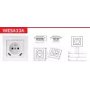 VCX WESA LC 13A Toma de corriente individual con cargador USB blanco