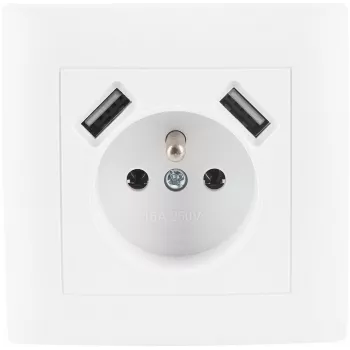 VCX WESA LC 13A Toma de corriente individual con cargador USB blanco