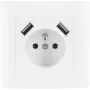 VCX WESA LC 13A Toma de corriente individual con cargador USB blanco