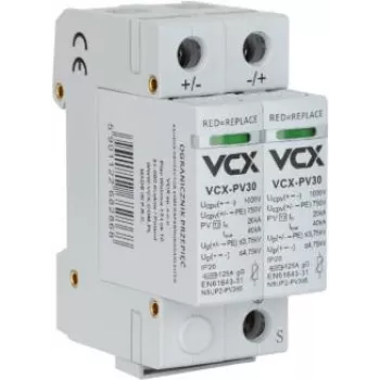VCX DC C2P 1000V PV30 Protector contra sobretensiones tipo 2 2P 1000V DC para instalaciones fotovoltaicas