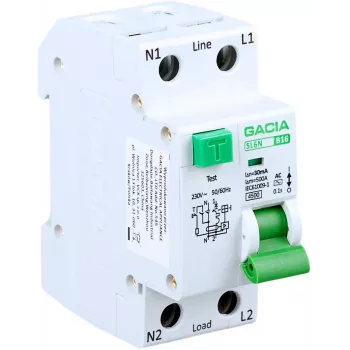 GACIA SL6N RCBO 1P+N B16A 30mA tipo AC interruptor diferencial con protección de sobreintensidad