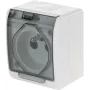 ELEKTRO-PLAST NASIELSK Hermes toma de corriente individual de superficie resistente a la intemperie con contacto de protección 16A IP44 tapa color humo GNT 0321-01