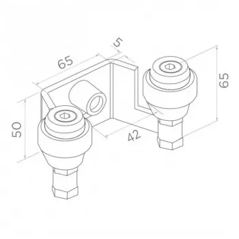 PSG 60.022 guía superior para puertas correderas 42mm (2 rodillos)