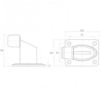 PSG 60.038 tope de puerta - goma EPDM, negro, 60x38mm