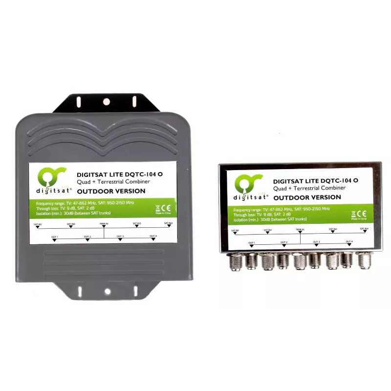 AXING SUMATOR DIGISAT QUAD+TV DQTC-104 multiswitch 8 entradas de satélite 1 entrada terrestre 4 salidas de usuario