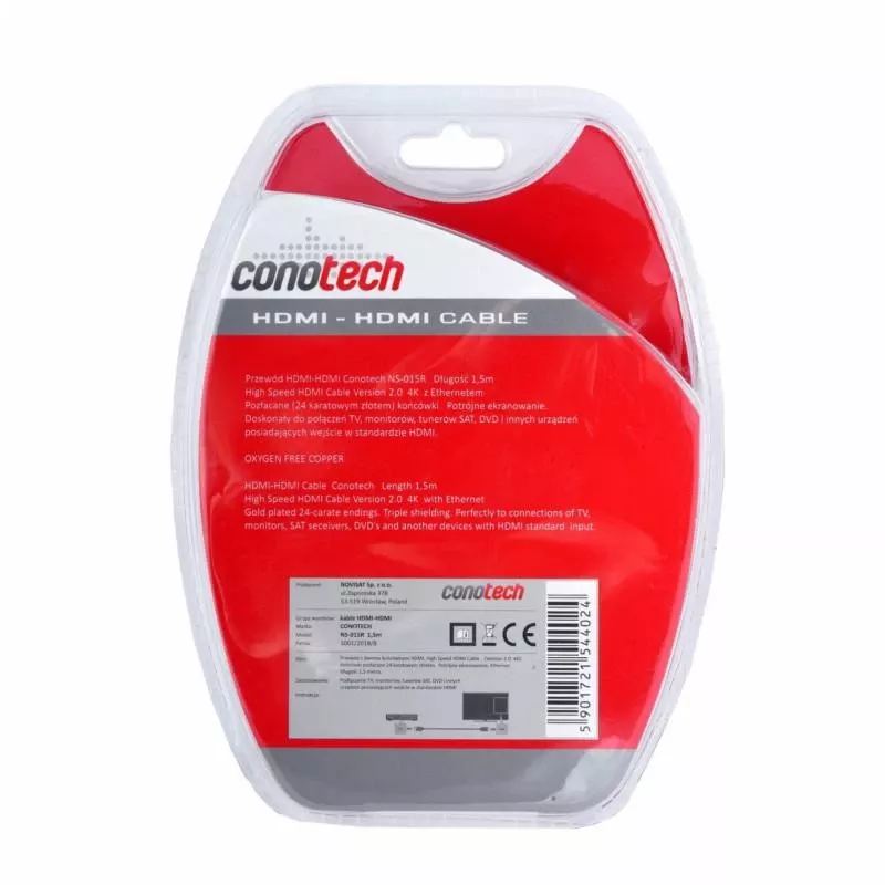 Cable HDMI 2.0 CONOTECH NS-015R 1,5m negro