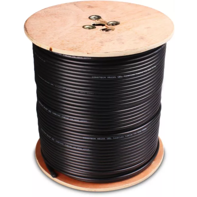 Cable coaxial CONOTECH NS-752 NS100 TRI relleno de gel negro - rollo 300m