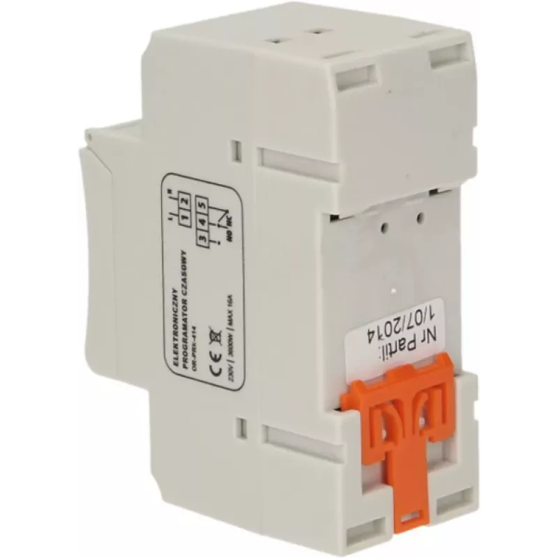 Temporizador digital ORNO OR-PRE-414, carril DIN, 230V AC, 16A, 1 canal