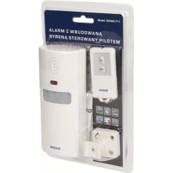 Sirena de alarma exterior ORNO OR-MA-711 con sirena incorporada, 110 dB, 12V DC, blanca