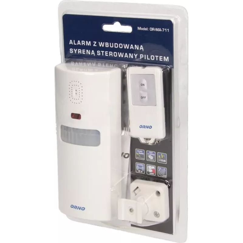 Sirena de alarma exterior ORNO OR-MA-711 con sirena incorporada, 110 dB, 12V DC, blanca