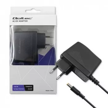 Fuente de alimentación de enchufe 24W 12V 2A 5,5x2,5mm QOLTEC