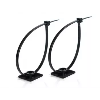 TRYTYT Soporte autoadhesivo para bridas HW-3ACB Negro (100 uds.)