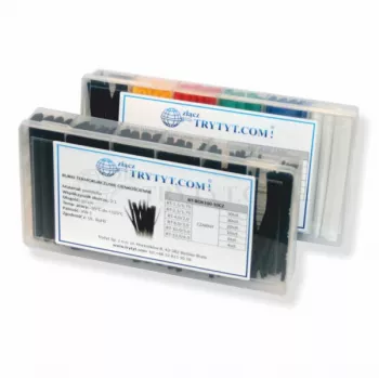 TRYTYT Set de tubo termorretráctil negro RT-BOX100-10CZ