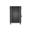 Lanberg Rack armario de pie 19 pulgadas 18U 600x600 Negro con puerta de cristal (Flat Pack)